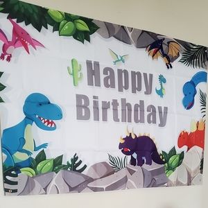 Dinosaur birthday banner